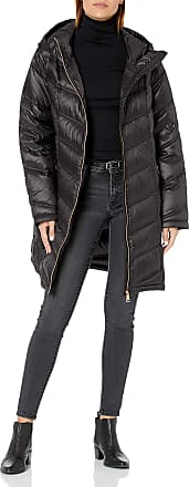 calvin klein women's long packable down jacket with attached hood