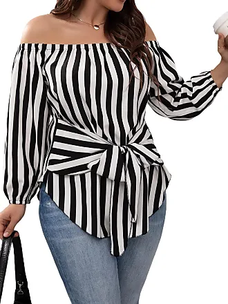 MakeMeChic Women's Short Bell Sleeve Tie Back Solid Crop Blouse Shirt Top  Plus White 0XL at  Women's Clothing store