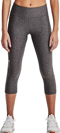 Under Armour womens HeatGear Armour High Waisted No Slip Ankle Leggings ,  Charcoal Light Heather (019)/White , Large
