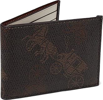 Coach Double Billfold Wallet with Large Horse and Carriage Print - Men's Wallets - Truffle/Burnished Amber