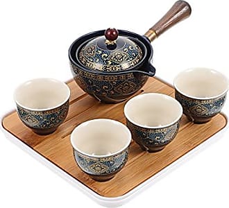 HEMOTON 6Pcs Japanisches Geschirrset Keramikplatten Schalen Löffel Essstäbchen Tassen Chinesisches Keramikgeschirr für Salat Soba Pho Asiatische Nudeln