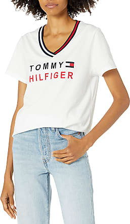 Tommy Hilfiger Womens Short Sleeve V-Neck Graphic T-Shirt T-Shirt