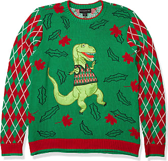 Blizzard Bay Mens Santa Riding T-rex Ugly Christmas Sweater 