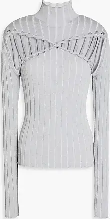 Ribbed-knit cutout top in neutrals - Dion Lee