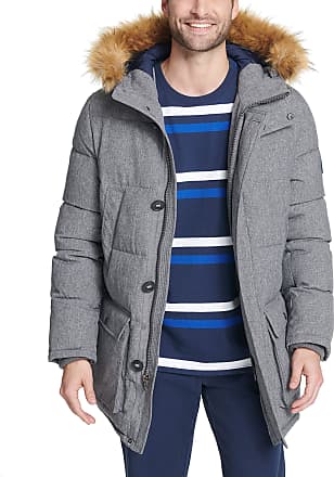 tommy hilfiger men's arctic cloth full length quilted snorkel jacket