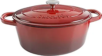 Crock Pot Artisan 10 Inch Enameled Cast Iron Round Skillet, Scarlet Red