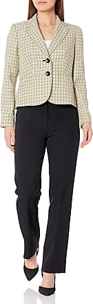 Le Suit Womens 2 Button Notch Collar Cross Dye Linen Textured Pant Suit with Belt 