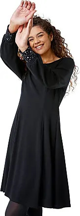 Ribbed Jersey Skater Dress in Black - Roman Originals UK