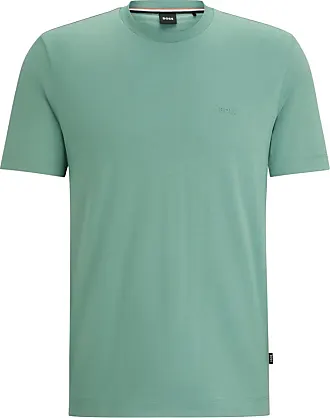 HUGO BOSS Unifarbenes T-Shirt mit gummiertem Label-Schriftzug