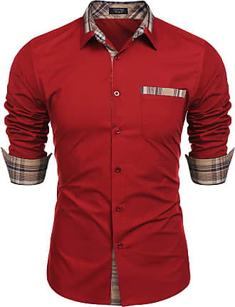COOFANDY Men's Casual Dress Shirt Button Down Shirts Long-Sleeve Denim Work Shirt 