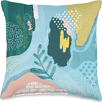 Multicolor Swesly Totes & Pillows Omelette Pattern in White & Yellow on Blue AES112 Throw Pillow 16x16 