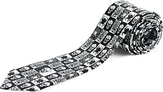 Premium Mens Tie with Spiders and Skulls on Checks 