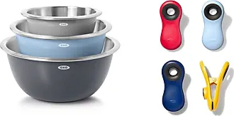  OXO Good Grips 3-Piece Stainless Steel Mixing Bowl Set -  Blue/Gray, 4.7L, Multi Size: Home & Kitchen