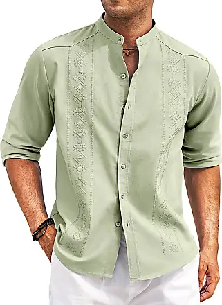 COOFANDY Men's Cotton Linen Henley Shirt Casual Beach Hippie Shirts Long  Sleeve T-Shirts, Beige, Large : : Clothing & Accessories