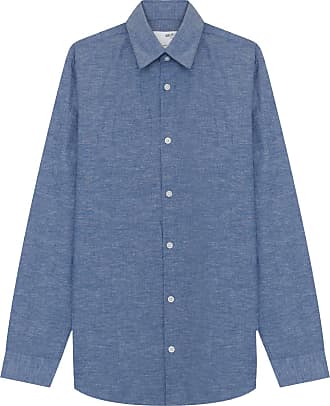 Uomo Abbigliamento da Camicie da Camicie casual e con bottoni Camicia a maniche corte con rever con stampa a blocchi da Uomo di SELECTED in Blu 