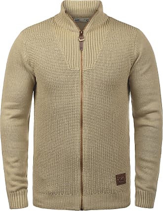Solid Mervin Mens Cardigan Chunky Knit Jacket with Shawl Collar Made of 100/% Cotton