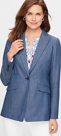 Talbots Twill Single Button Blazer - Dark Blue/Ivory - 2 Talbots