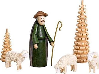 Weihnachtsfiguren Miniatur Schäfer mit 2 Schafen Höhe ca 6,5cm NEU Weihnachten