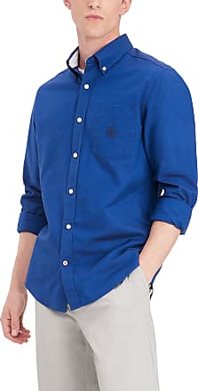 Tommy Hilfiger Navy Blue Mens Embroidered Long Sleeve Casual Button Shirt 