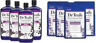 Dr Teal's Foaming Bath with Pure Epsom Salt, Soothe & Sleep with Lavender,  34 fl oz (Pack of 4) (Packaging May Vary)