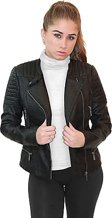 KRISP® Womens Leather Biker Jacket Soft Faux Cropped Light Summer 