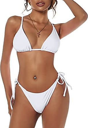 ZAFUL Damen Zweiteiliger Dreieck-Bikini Set gepolsterter hoch Geschnittener Badeanzug mit Stern/Sonne/Mond Aufdruck 