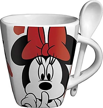 Mickey and Minnie Mouse Sketch Ceramic Espresso Mug with Spoon