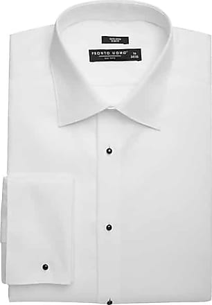 Pronto Uomo Mens Slim Fit French Cuff Tuxedo Formal Shirt White - Size: 17 1/2 36/37 - Only Available at Mens Wearhouse