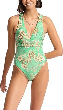 Eden Reversible Wrap Swimsuit, Women's Green One-piece