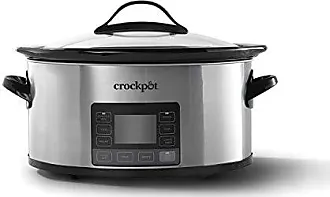 Crock-Pot SCR503SP 5-Quart Smudgeproof Round Manual Slow Cooker with  Dipper, Silver