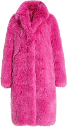 NIUBIA Womens Lapel Faux Fur Long Sleeve Zip up Fuzzy Fleece Jacket Winter Coat with Pockets 