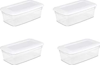 One Sterilite 6-Quart Storage Bin Shoe Box - Clear and White