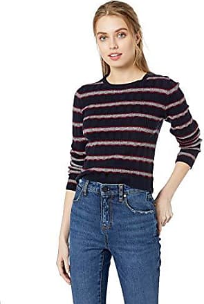 The Fifth Label Womens Gravitation Long Sleeve Ribbed Knit Stripe Top s Navy W Red 