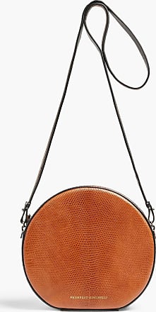 Brunello Cucinelli Alligator-embossed Leather Round Crossbody Bag