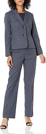 Le Suit Womens 2 Button Notch Collar Textured Plaid Pant Suit 