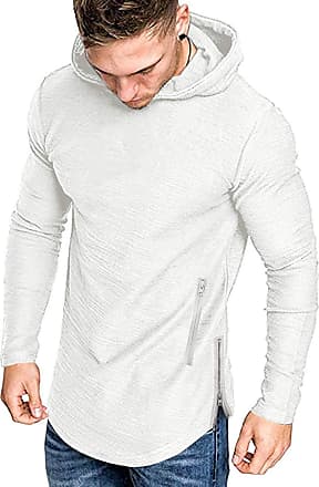 COOFANDY Mens Fashion Athletic Hoodies Pullover Muscle Fit Workout Gym Sweatshirt Cotton Short Sleeve Hooded T-Shirts 