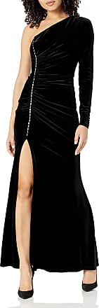 Bcbgmaxazria Womens One Sleeve Evening Gown with Side Slit, Black, X-Small