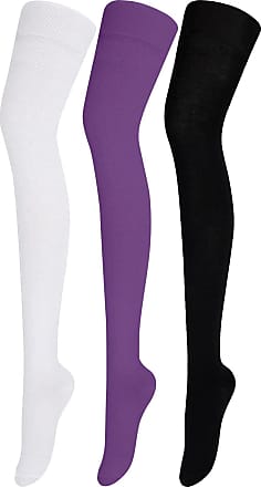 Adams Ladies Over the Knee Thigh High Socks Long Boot Plain Stockings UK 4-6.5 Size 