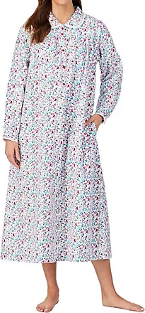 Calida Women's Soft Cotton Long Sleeve Nightgown, 33300, White, M at   Women's Clothing store