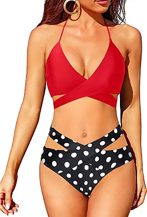 Holipick Two Piece Bikini Sets for Women High Waisted Bikini Push Up  Swimsuit Halter Wrap Criss Cross Bathing Suit Black, Black, XX-Small :  : Clothing, Shoes & Accessories
