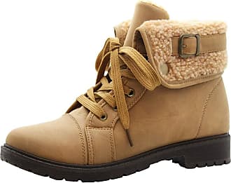 Bosleng Men Women Winter Shoes Casual Outdoor Warm Lace Up Shoes with Non Slip Sole XZ880-camel-EU42 