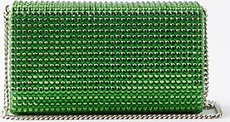 Green Superamina Paloma crystal-embellished clutch bag