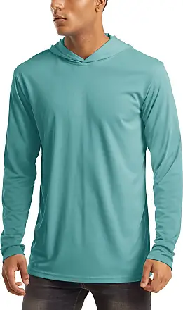 Uv Shirts for Men Long Sleeve Swimming Shirts Athletic Shirts Running Shirts  Workout Shirts Sun Shirts Hiking Shirts for Men with Hood Apricot
