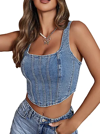 Floerns Women's Off Shoulder Long Sleeve Lace Up Back Bandeau Bustie Crop Corset  Top Multi XS at  Women's Clothing store