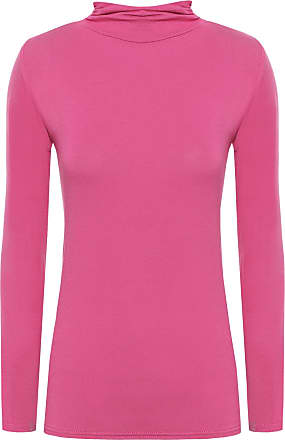 WearAll New Ladies Polo Neck Stretch Long Sleeve Womens Plain Top Jumper 8-14 