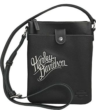 Harley-Davidson Women's H-D Embroidery Leather Shoulder Bag ZWL1326-CRMBLK 