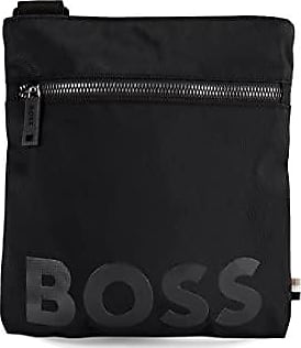 BOSS Herren Crosstown S Z env p Umhängetasche aus genarbtem italienischem Leder mit Reißverschlusstasche Größe 