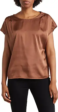 Shanshan Ruan short-sleeve pleated blouse - Brown