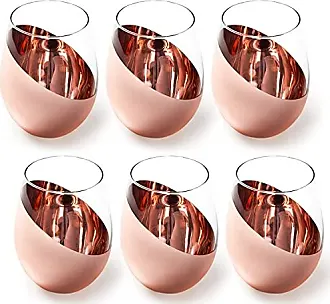 Metallic Angled Copper Toned Accent 8-ounce Martini Glasses, Set