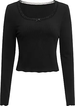 SOLY HUX Long Sleeve Crop Tops for Women Sexy Scoop Neck Rib Knitted  Workout Basic Tees Slim Fitted Cropped T Shirts : : Clothing,  Shoes 